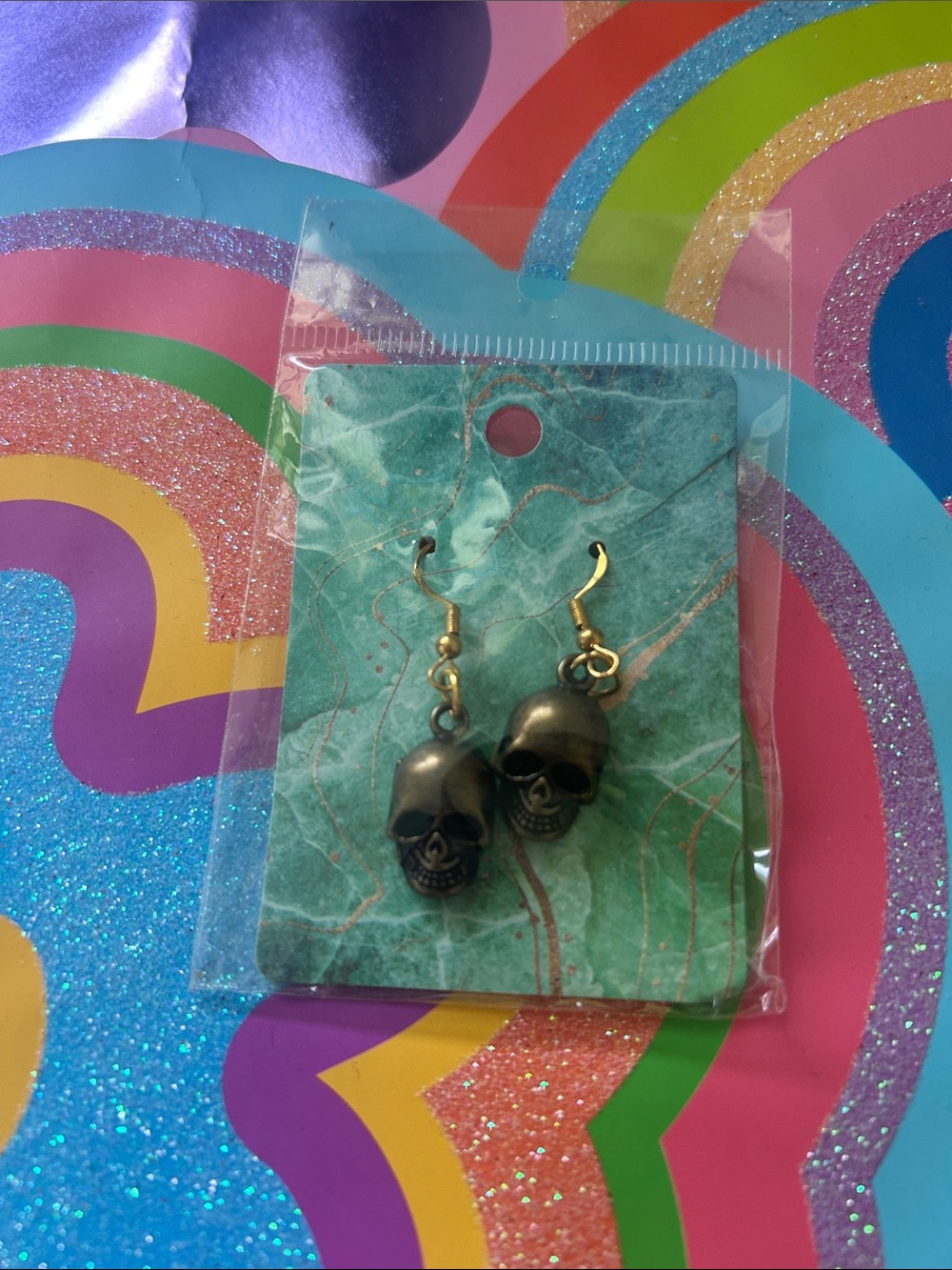 Vintage Bronze Skull Drop Earrings - Women Accessories